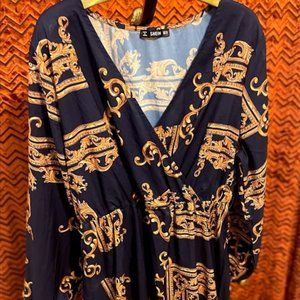 Shein Scroll Print Maxi Dress